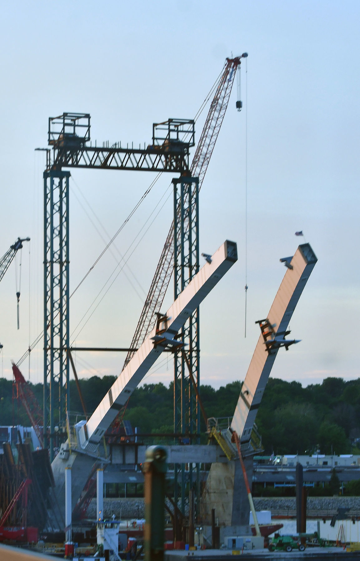 Construction on the new Interstate 74 bridge update.